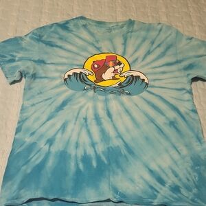 Final Price! Wave Graphic Blue Tie-Dye T-Shirt